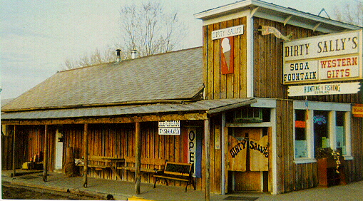 Dirty Sally's is an old fashion store with old fashion Malts and hard Ice cream.  Hunting and fishing gear is also available as well as Wyoming souvenirs made by local crafters.