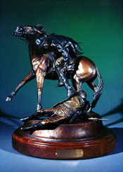 "Brothers of the Gun", a western bronze by L.D. Edgar, Western Heritage Studio, Cody Wyoming.