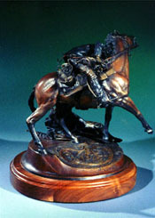 "Brothers of the Gun", a western bronze by L.D. Edgar, Western Heritage Studio, Cody Wyoming.