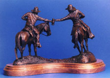 Rear view of "Moonshine", a bronze by L.D. Edgar of Western Heritage Studio, Cody Wyoming