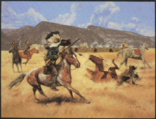 "Sting of the Needle Gun" by L.D. Edgar, Western Heritage Studio, Cody Wyoming. A print in the Wyoming Heritage Series.